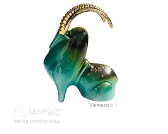 Green Ibex Ceramic Gilded in 24K Gold