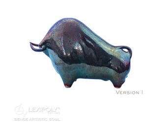 Handcrafted metallic Bull Figurine, Modern Decorative EL TORO Sculpture