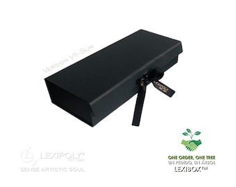 Luxury Black Gift Box with Ribbon | Elegant Packaging | Special Size 7 | 40×15×7
