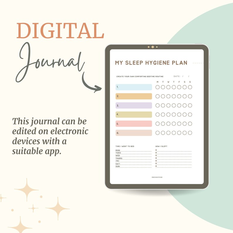 Sleep Hygiene Planner: CBT Worksheets, Sleep Routine (digital Download) - Etsy