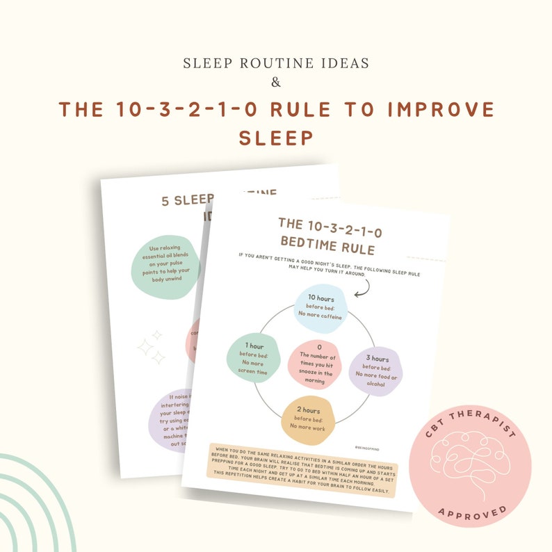 Sleep Routine & Sleep Hygiene Planner, Cbt Worksheets Etsy
