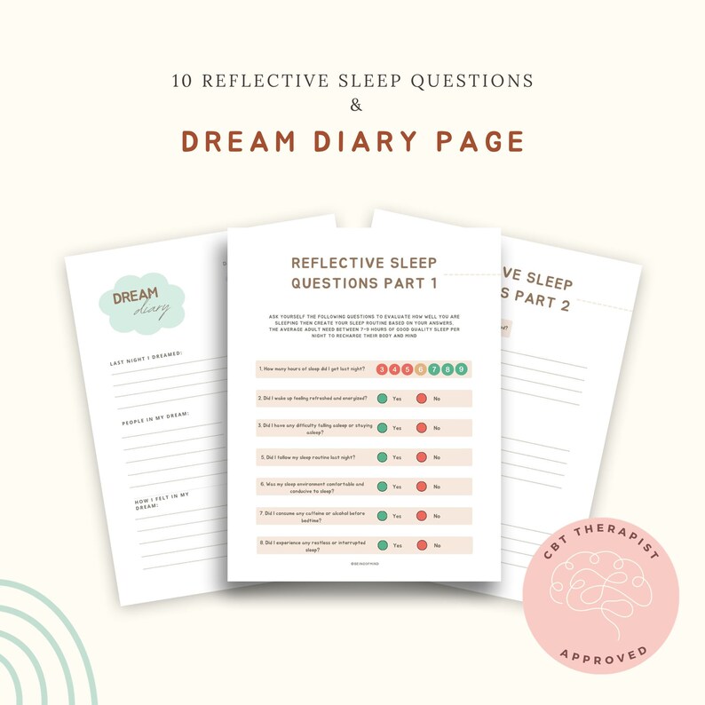 Sleep Routine & Sleep Hygiene Planner, Cbt Worksheets Etsy