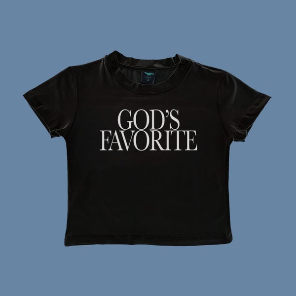 God's Favorite - Graphic Women's Crop Top in Black