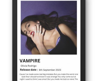 VAMPIRE Olivia Rodrigo music poster wall art