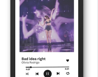 BAD IDEA RIGHT Olivia Rodrigo music poster. digital wall art