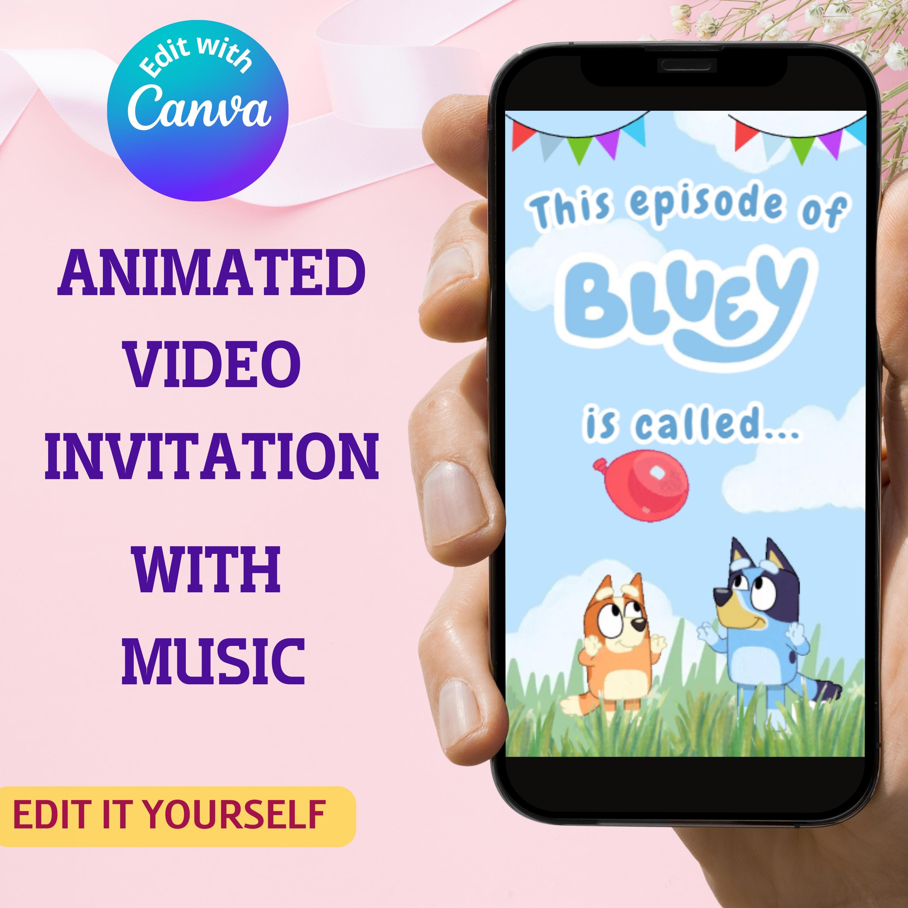 Bluey MP4 Invitation Template