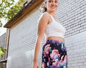 Cotton Candy Clouds Women’s Recycled Athletic Shorts