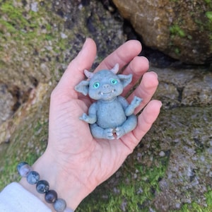 Handmade Fantasy Goblin Figurine – Polymer Clay Miniature Creature Toy