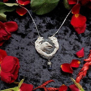 Black and White Сrow pendant,crow talisman charm