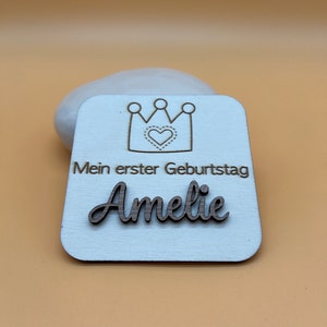 Einzigartige Holzkarte zum 1. Geburtstag: Namen in Edelholzausschnitten | Geburtstagskarte | erster Geburtstag | Erinnerung | Baby | Kind