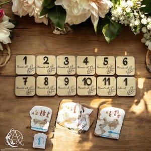 Cartes marquantes pour des moments inoubliables en bois avec des accents élégants en bois précieux | Cartes d'étape | bois | Bébé | première année