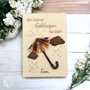 Ein kleiner Geldregen für dich | Geldschirm | Hochzeitsgeschenk | Geschenkidee | Geldgeschenk | Geldregen | personalisiert | Regenschirm