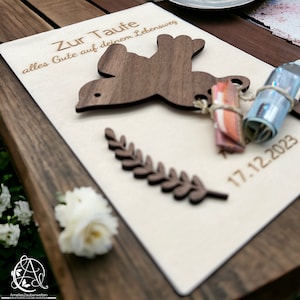 Taufgeschenk | Taufe | Kommunion | Firmung | Hochzeitsgeschenk | Geschenkidee | Geldgeschenk | Taube | personalisiert | Geschenk zur Taufe