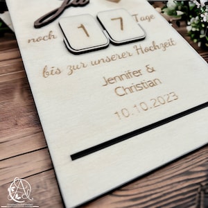 Hochzeit Countdown | Geschenk Hochzeit | Verlobungsgeschenk | Tage bis zur Hochzeit | Countdown | Verlobung | Personalisiert | Holz