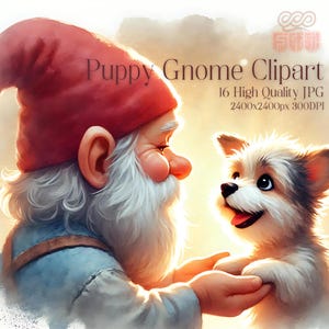 Clipart aquarelle chiot nain, 16 fichiers JPG de haute qualité, JPG nain mignon, JPG chiot mignon, clipart nain de chien, téléchargement immédiat, clipart amoureux des chiens