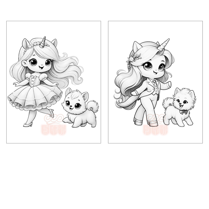 Cute Unicorn Girl Coloring Pages, Coloring Pages for Kids,printable ...