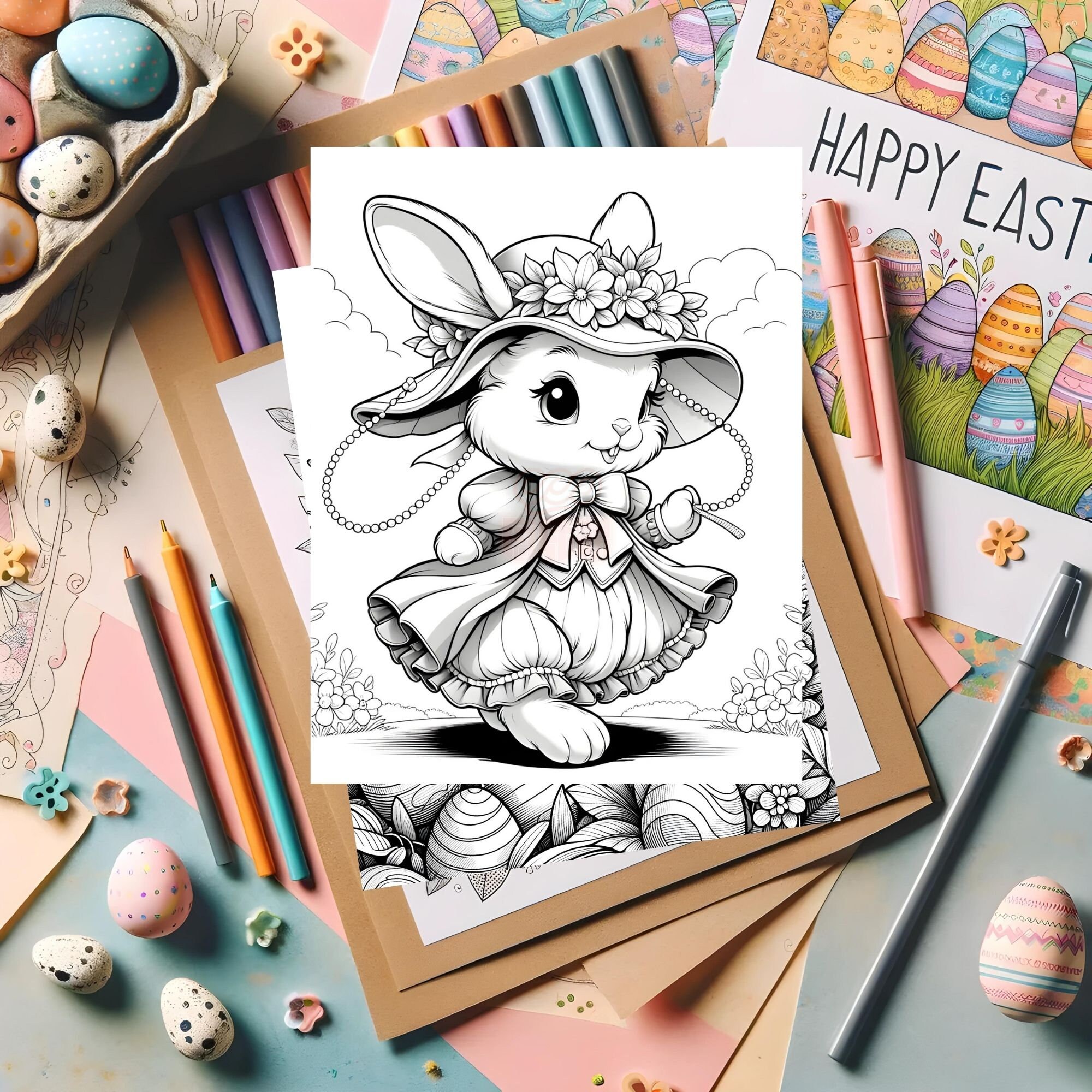 18 Easter Coloring Pages | Cute Bunny Coloring | Easter Coloring for ...
