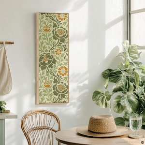 Floral Botanical Canvas Print | Vintage Arts & Crafts Style Framed Wall Art