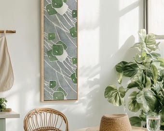 Sage Green Abstract Wall Art | Minimalist Canvas Print, Modern Framed Painting