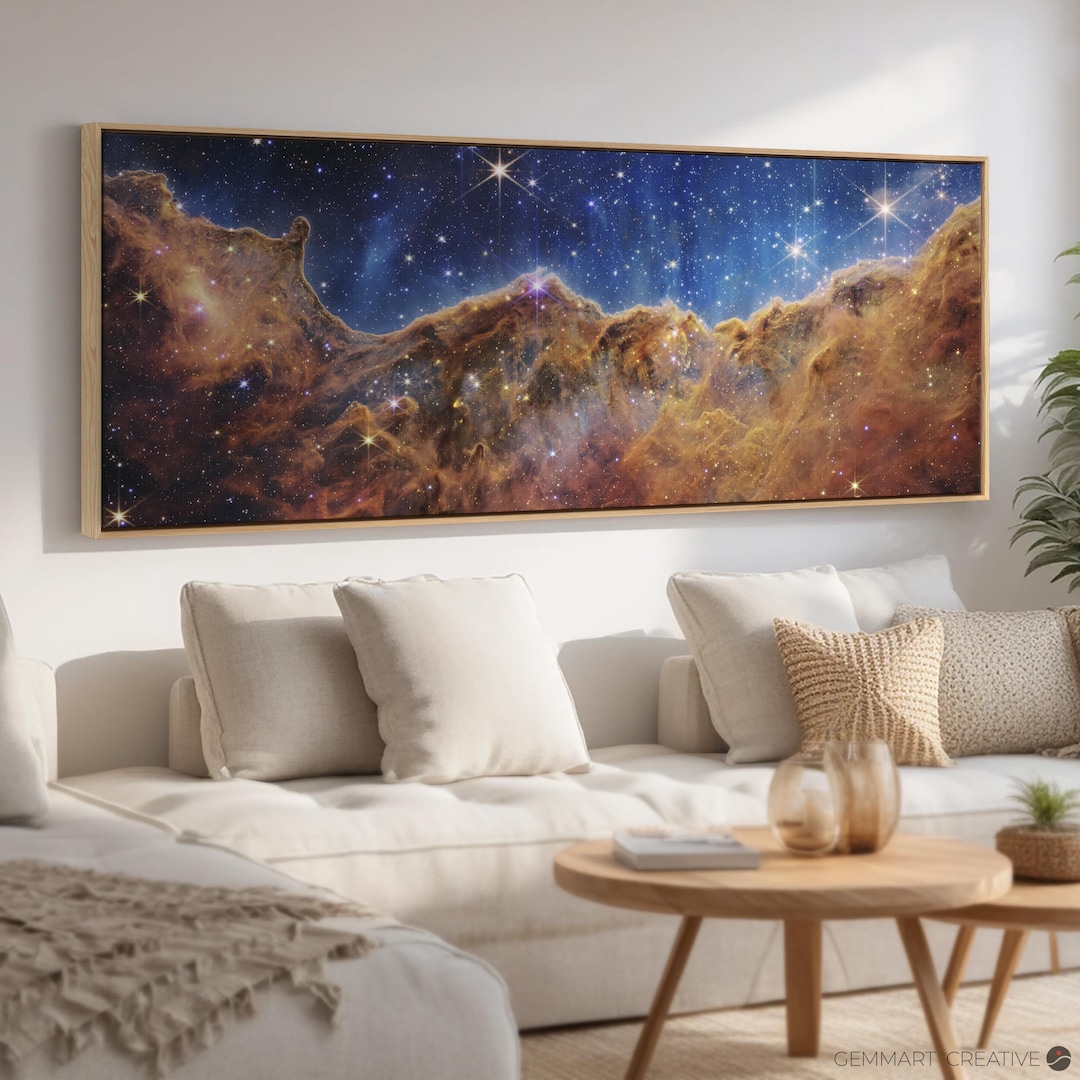 Galaxy Nebula Panoramic Canvas Art Print | Sci Fi Gift for Space ...