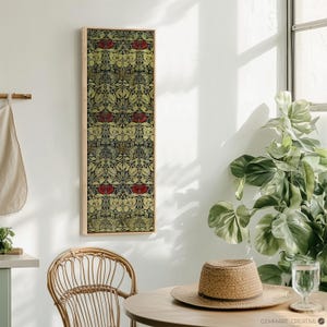 Vintage Floral Canvas Print | Tall Botanical Wall Art