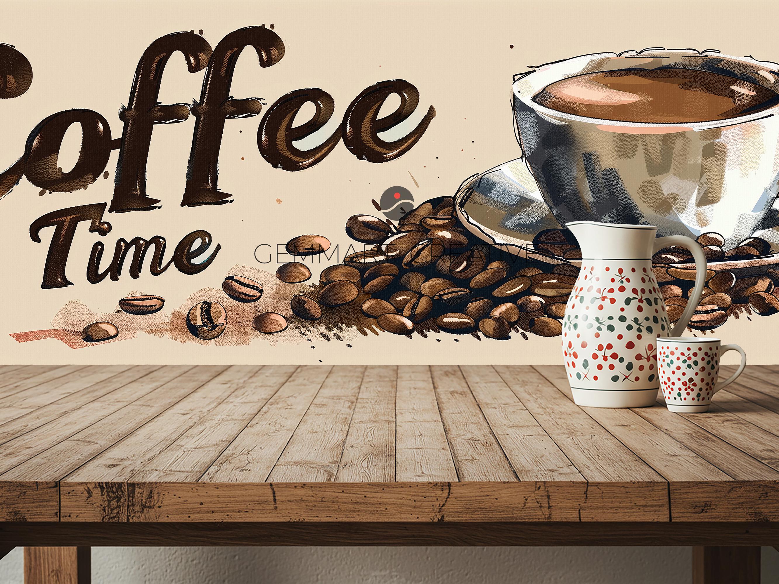 Coffee Time Canvas Print | Espresso Beans, Vintage Kitchen Art - Etsy