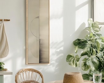 Minimalist Abstract Wall Art | Beige Canvas Painting, Modern Boho Decor