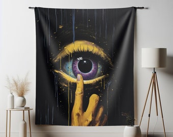 Abstract Eye Wall Tapestry | Colorful Vision Art