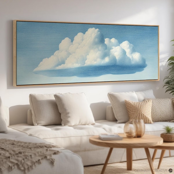Panoramic Cloud Canvas Print | Minimalist Sky Wall Art