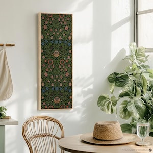 Tall Floral Tapestry Canvas Print | Vintage Botanical Wall Art