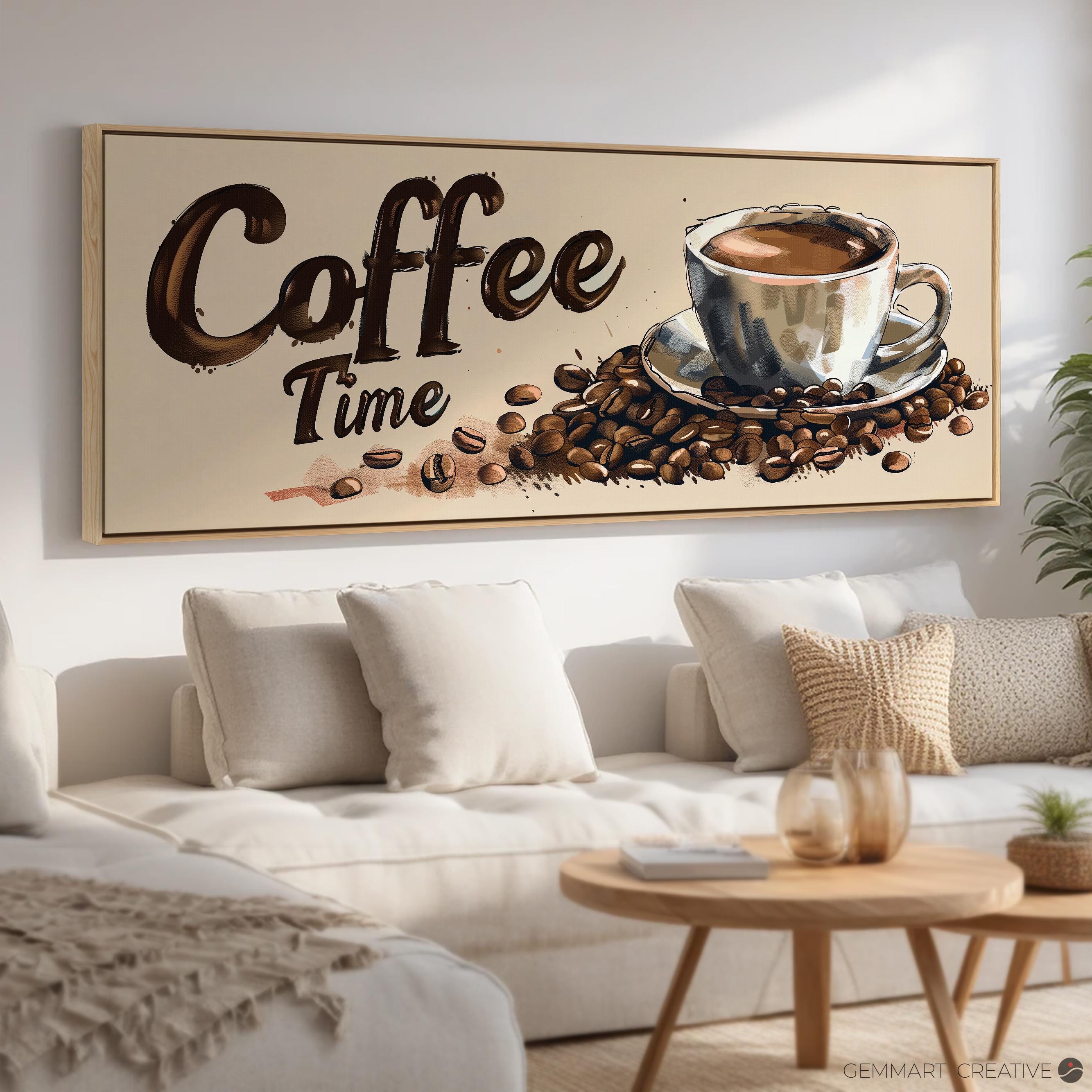 Coffee Time Canvas Print | Espresso Beans, Vintage Kitchen Art - Etsy