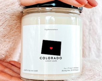 Arkansas Love Candle State Gift for Friends & Family, Arkansas Map with Heart Candle, Arkansas State Pride Candle, Arkansas Map Candle