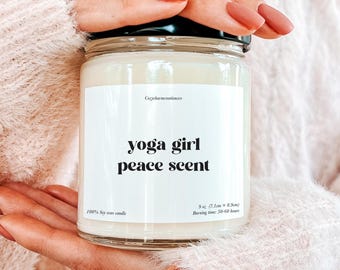 Yoga Girl Candle Peace Scent Soy Candle Wellness Gift For Yoga Lover Self Care Candle Mindfulness Gift Yoga Instructor Gift