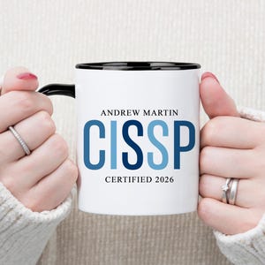 Personalized CISSP Mug Cybersecurity Certification Gift Custom Coffee Cup For InfoSec Expert Certified Tech Professional New Cissp Gift