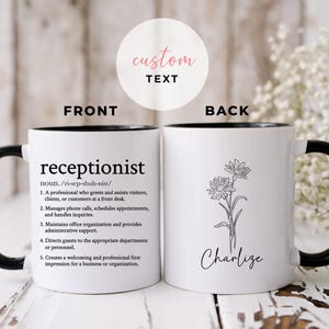 Personalized Receptionist Mug, Custom Mug for Receptionists, Gift for Front Desk Appreciation Gift, Receptionists Appreciation Gift
