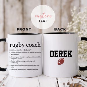 Rugby Coach Definition Mug Custom Name Gift For Rugby Coach Appreciation Gift Idea For Rugby Trainer Sports Coach Coffee Mug