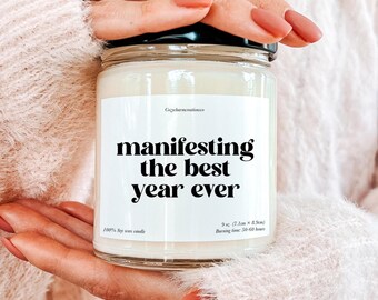 Manifestation Candle, Inspirational Scented Candle, Manifesting Candle, Inspirational Positive Vibes and Intentions Gift Candle
