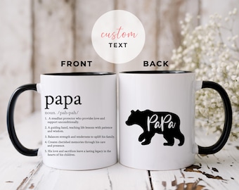 Personalizowany kubek Papa, prezent dla Papa Bear, spersonalizowany prezent Papa, prezent z okazji uznania dla Papa, prezent urodzinowy dla Papa, kubek Papa Bear