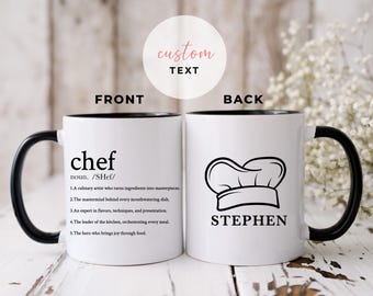 Personalized Chef Mug, Chef Appreciation Gifts, Chef Dad Mom Gift, Chef Husband Gift, New Chef Gifts, Sous Pastry Commis Head Chef Gifts