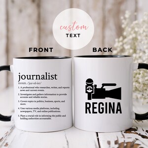 Personalized Journalist Mug, Custom Journalist Mug, Gift for Journalist News Anchor and Reporter, Journalist Appreciation Gift