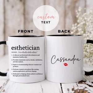 Personalized Esthetician Mug, Custom Cosmetology Beautician Esthetician Gift, Esthetician Appreciation Gift, Custom Gift for Esthetician