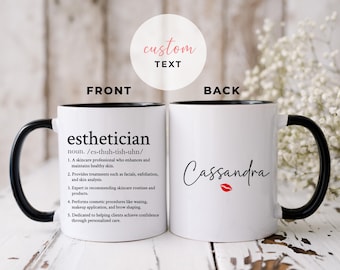 Mug esthéticienne personnalisé, cadeau personnalisé esthéticienne esthéticienne cosmétologie, cadeau d'appréciation esthéticienne, cadeau personnalisé pour esthéticienne