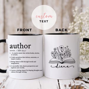 Taza de autor personalizada, regalo para nuevos autores, taza de definición de autor personalizada, regalo de agradecimiento al autor, regalos de autor para ella