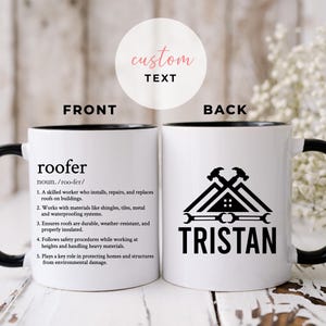 Taza de techador personalizada, regalo personalizado para esposo techador, regalo de agradecimiento para techador, regalo de especialista en techado, regalo de capataz de techado, trabajador de techado