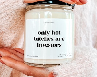 Vela "Solo las chicas atractivas son inversionistas" Regalo divertido de finanzas para mujeres que invierten en el mercado de valores Regalo para la chica jefa Vela de inversión