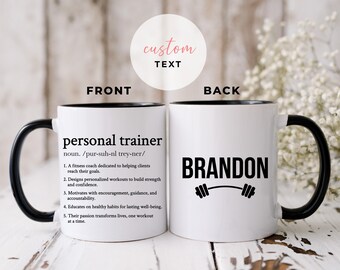 Taza de entrenador personal personalizada, regalo para entrenador personal, regalo de entrenador personal personalizado, regalo de agradecimiento para entrenador personal