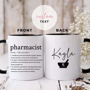 Personalized Pharmacist Mug, Custom New Pharmacist Appreciation Gift, Pharmacy Grad Gift or New Pharmacist, Pharmacology PharmD Mug