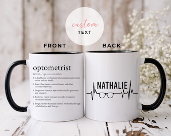 Caneca personalizada para optometrista, presente personalizado para oftalmologista, presente para oftalmologista, presente para estudante de optometria