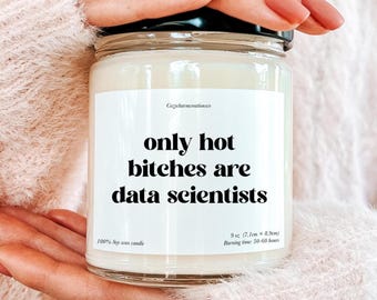Vela "Solo las chicas atractivas son científicas de datos", regalo para el equipo de científicos de datos, regalo divertido para mujeres en STEM, regalo de broma para científicas de datos