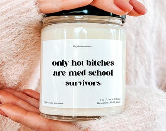 Vela divertida para graduadas de medicina, regalo para doctoras, regalo para supervivientes de la facultad de medicina, regalo para futuras residentes, humor sobre salud femenina.